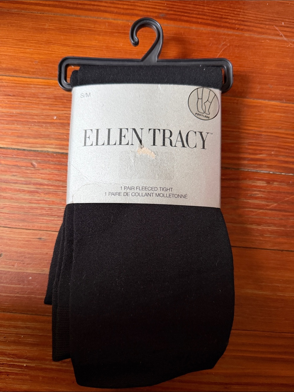 New Ellen Tracy Black Women’s Fleeced Tights S/M Footless